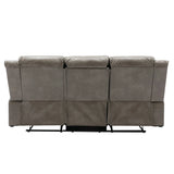 Modern 3-Seater Grey Leather Gel Recliner Chair With LED Light - Omega Lifestyles