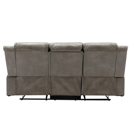 Modern 3-Seater Grey Leather Gel Recliner Chair With LED Light - Omega Lifestyles