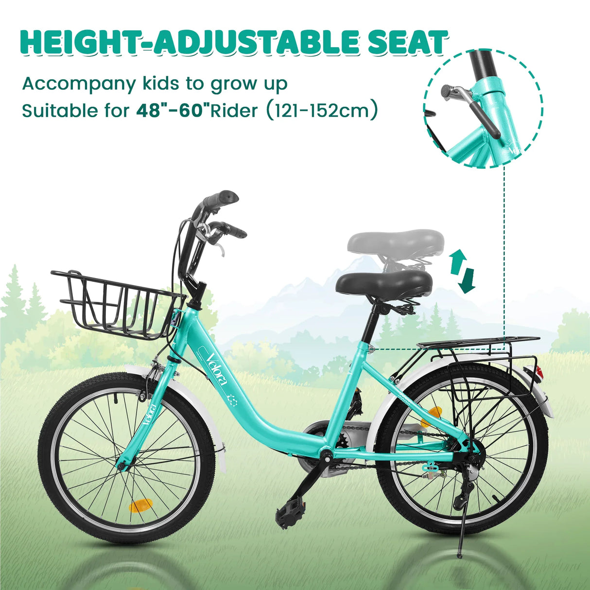 20-Inch Lightweight Steel Frame Kids Bike With Brakes - Omega Lifestyles