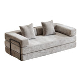 Convertible Chenille Fabric Memory Foam Floor Couch Bed