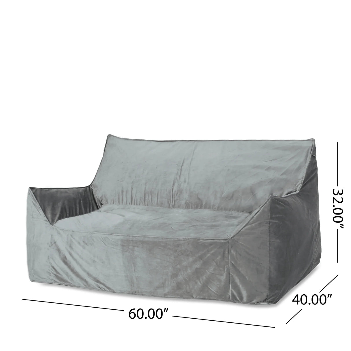 Oversized Velvet Foam Filled 2-Seater Bean Bag Chair - Omega Lifestyles