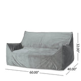 Oversized Velvet Foam Filled 2-Seater Bean Bag Chair - Omega Lifestyles