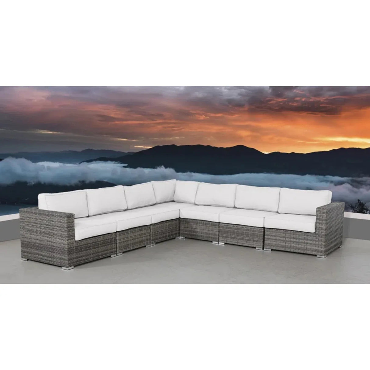 Weather-Resistant 122-Inch Wicker Outdoor Patio Sectional - Omega Lifestyles
