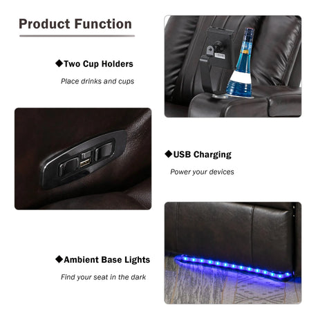 Electric Power Recliner Chair With Storage Cupholders Tray - Omega Lifestyles