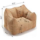 Chenille Bean Bag Chair Soft Foam Living Room Seating - Omega Lifestyles