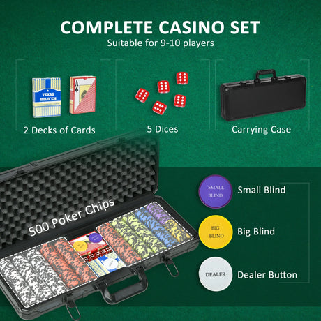 Casino-Quality Clay Poker Chip Set With Aluminum Case - Omega Lifestyles