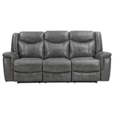 Grey Upholstered 2-Piece Manual Reclining Living Room Set - Omega Lifestyles