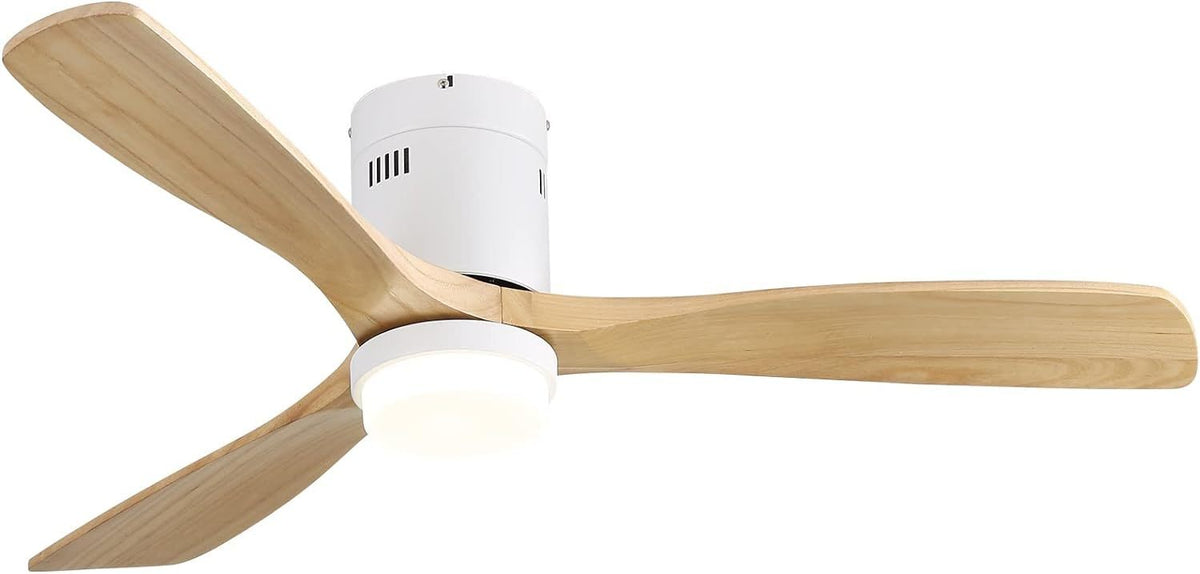 52-Inch Remote Controlled Reversible Solid Wood Ceiling Fan