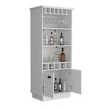 Modern White 70-Inch High Glass Door Bar Cabinet - Omega Lifestyles