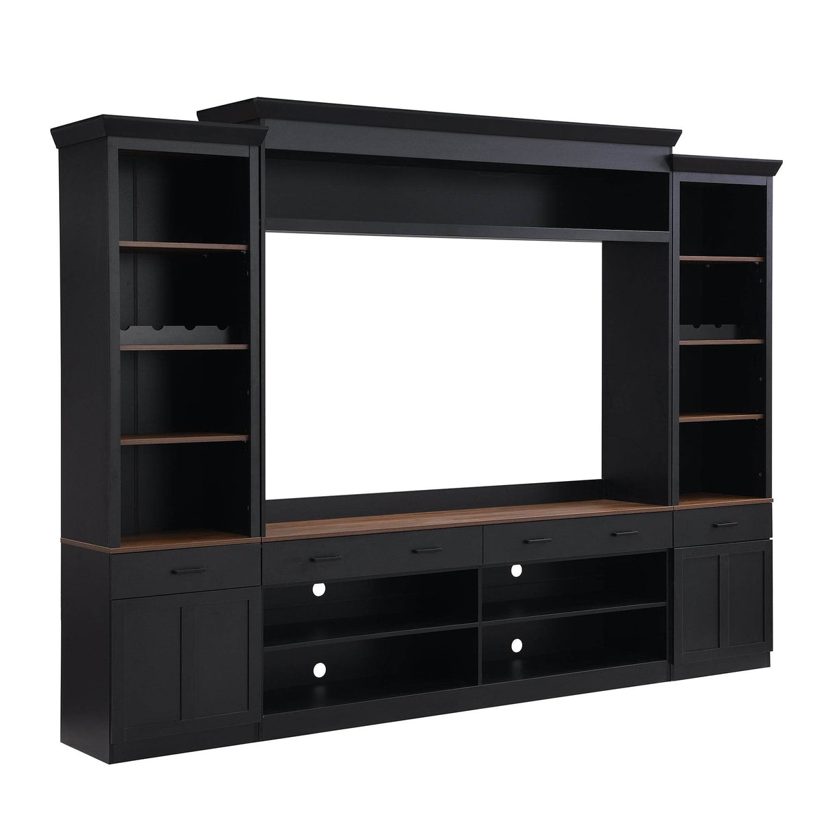 Farmhouse Mid-Century Walnut MDF TV Stand - Sleep Galleria