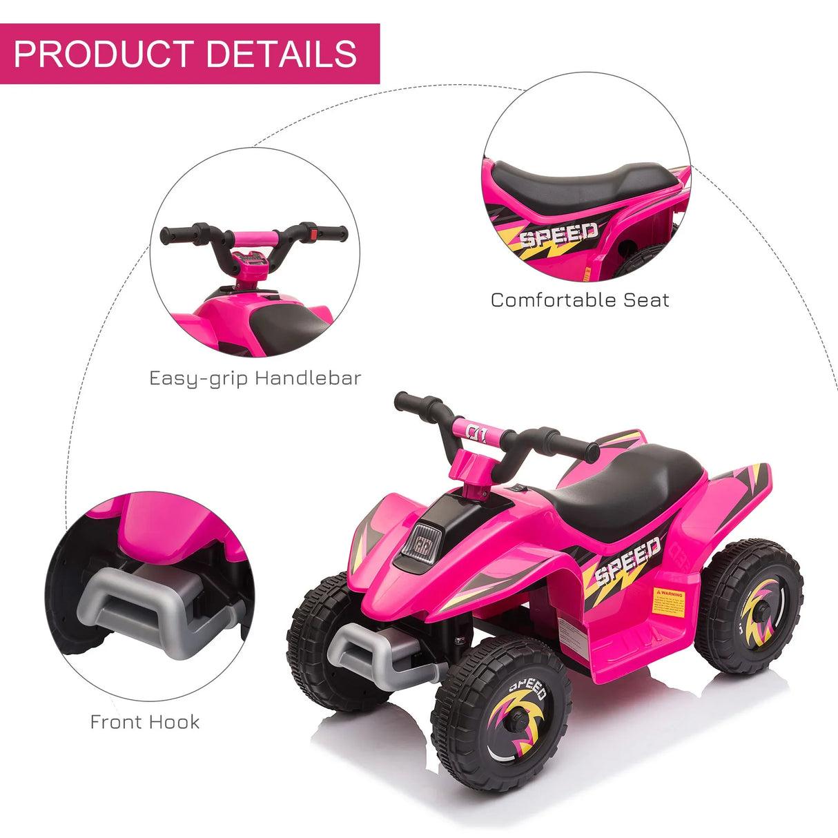 Electric 6V Kids Steel Frame Ride-On ATV Toy - Omega Lifestyles