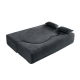 Full Size Plush Corduroy Folding Foam Sleeper Sofa Bed With Pillows - Omega Lifestyles
