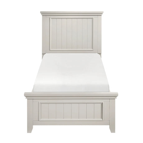 Twin Farmhouse White Wood Panel Bed Frame - Omega Lifestyles