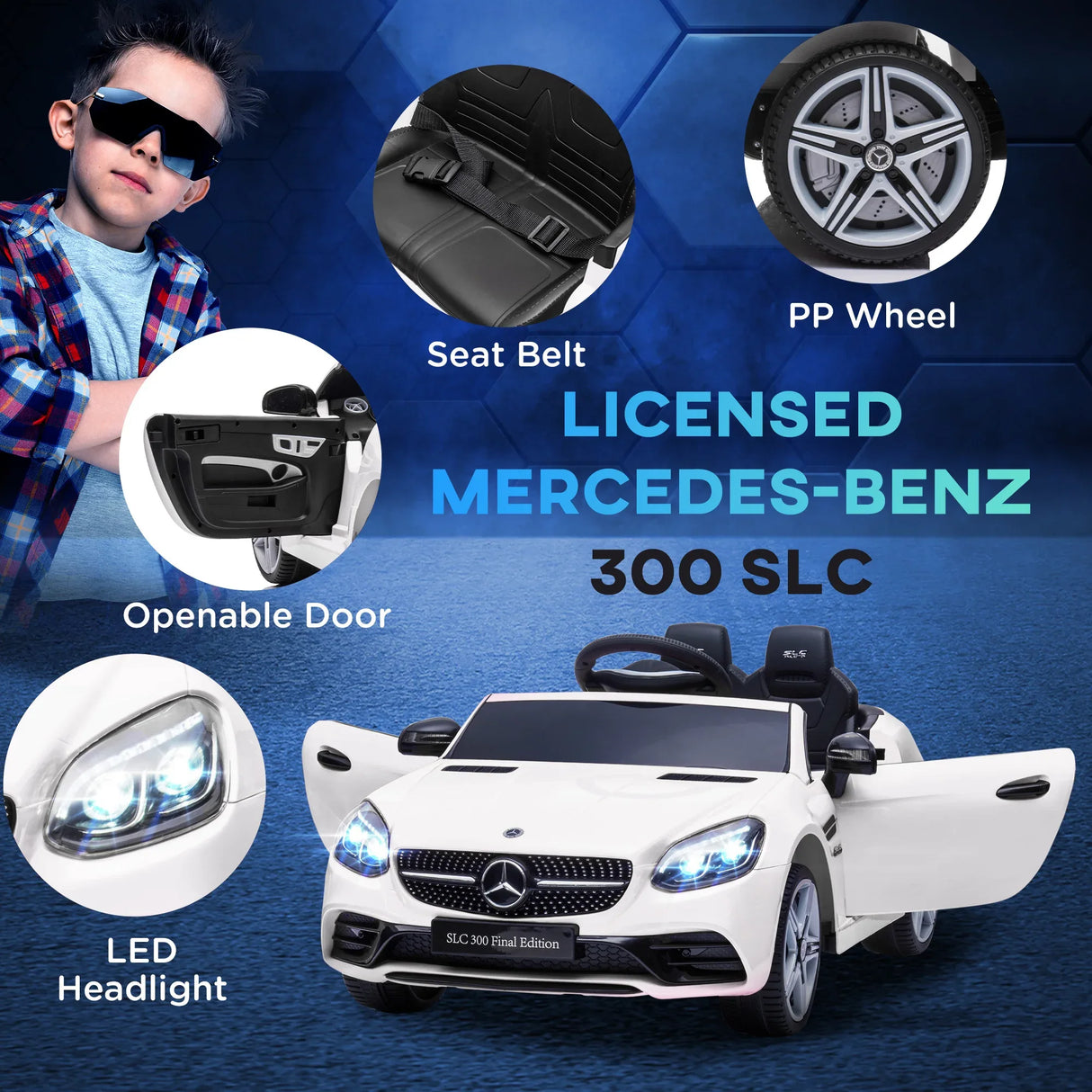 Mercedes SLC 300 Kids Electric Ride-On Car - Omega Lifestyles
