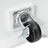 Folding Kitchen Island Cart With Power Outlet and Storage - Omega Lifestyles