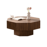 Modern Walnut Round Coffee Table 31-Inch Diameter - Sleep Galleria