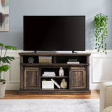 Mid Century Antique Brown MDF Media Console Table - Sleep Galleria