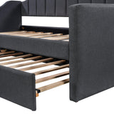Upholstered Twin Daybed With Wheeled Trundle - Omega Lifestyles