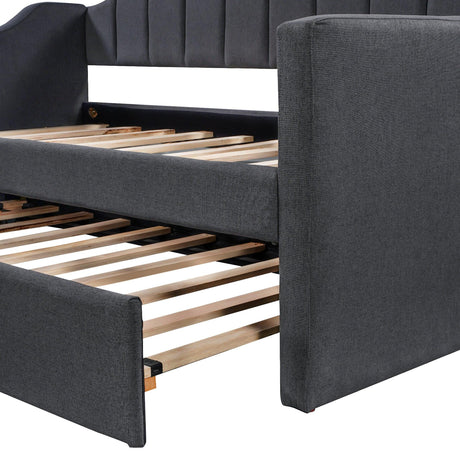 Upholstered Twin Daybed With Wheeled Trundle - Omega Lifestyles