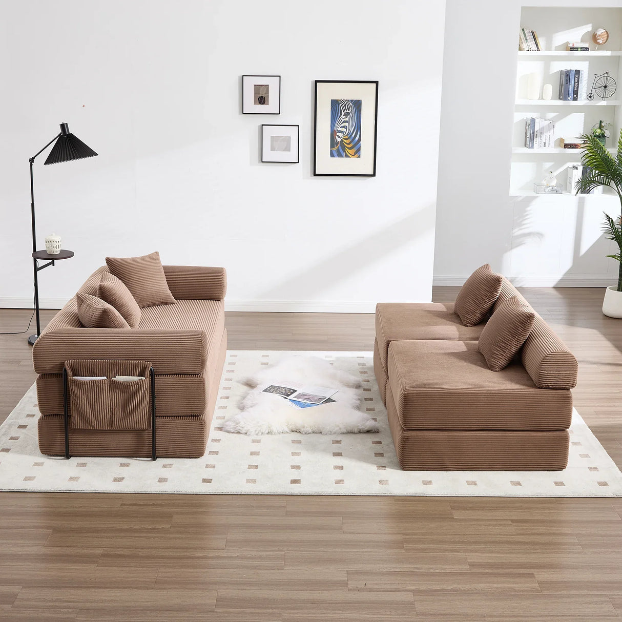 Convertible Folding Corduroy Memory Foam Sofa Bed - Omega Lifestyles