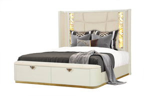 Modern Upholstered Wood Bed Frame With Storage Drawers - Omega Lifestyles