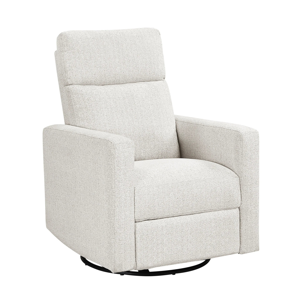 Contemporary Chenille Swivel Recliner Chair With Gliding Motion - Omega Lifestyles