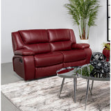 Red Upholstered Motion Reclining Loveseat - Omega Lifestyles