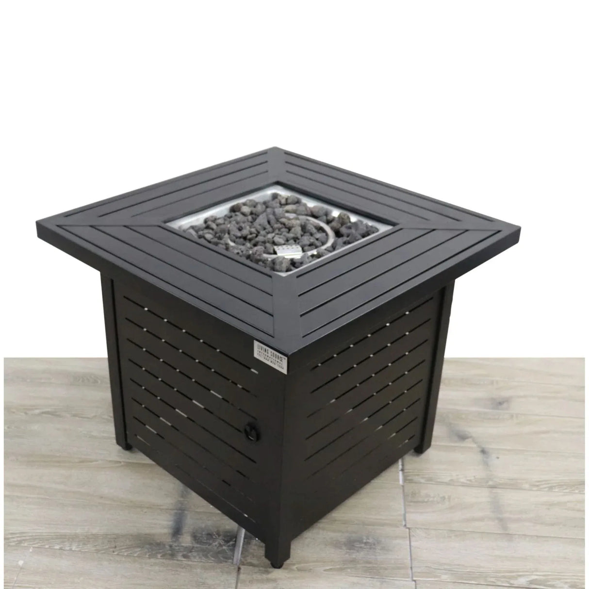 Steel Propane Adjustable Flame Stainless Steel Fire Pit Table - Omega Lifestyles