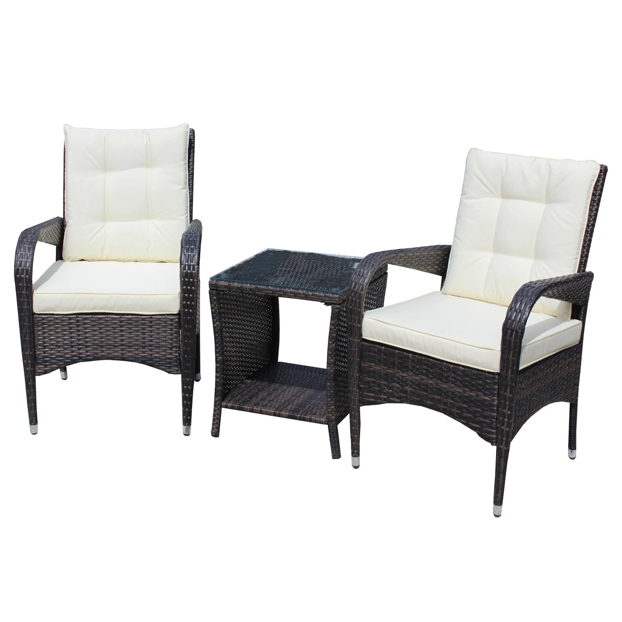 3-Piece Brown Rattan Outdoor Patio Furniture Set - Omega Lifestyles