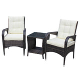 3-Piece Brown Rattan Outdoor Patio Furniture Set - Omega Lifestyles