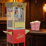 Vintage 12oz Stainless Steel Movie Theater Popcorn Machine Cart - Omega Lifestyles