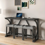 Industrial Bar Table And Chairs Set With Power Outlet - Omega Lifestyles