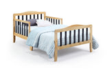 Solid Wood Two-Tone Twain Toddler Bed With Safety Rails - Omega Lifestyles