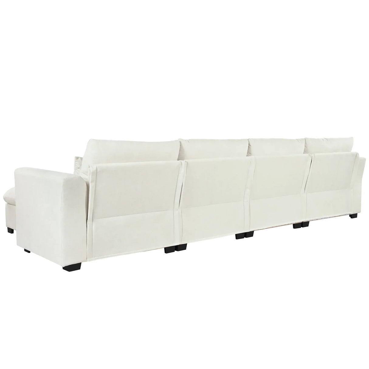 U-Shaped Modular 6-Seat Linen Blend Sofa With Ottomans - Omega Lifestyles