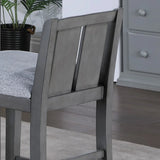 Graham 3-Piece Gray Wood Fabric Dining Table Set - Omega Lifestyles