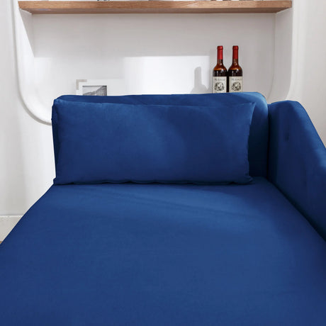 Navy Blue Velvet Classic Chesterfield Storage Chaise Lounge - Omega Lifestyles
