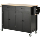 Kitchen Island Cart With Solid Wood Top And Storage - Omega Lifestyles