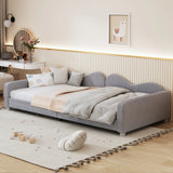 Twin Upholstered Sherpa Fabric Daybed With Cloud Backrest - Omega Lifestyles