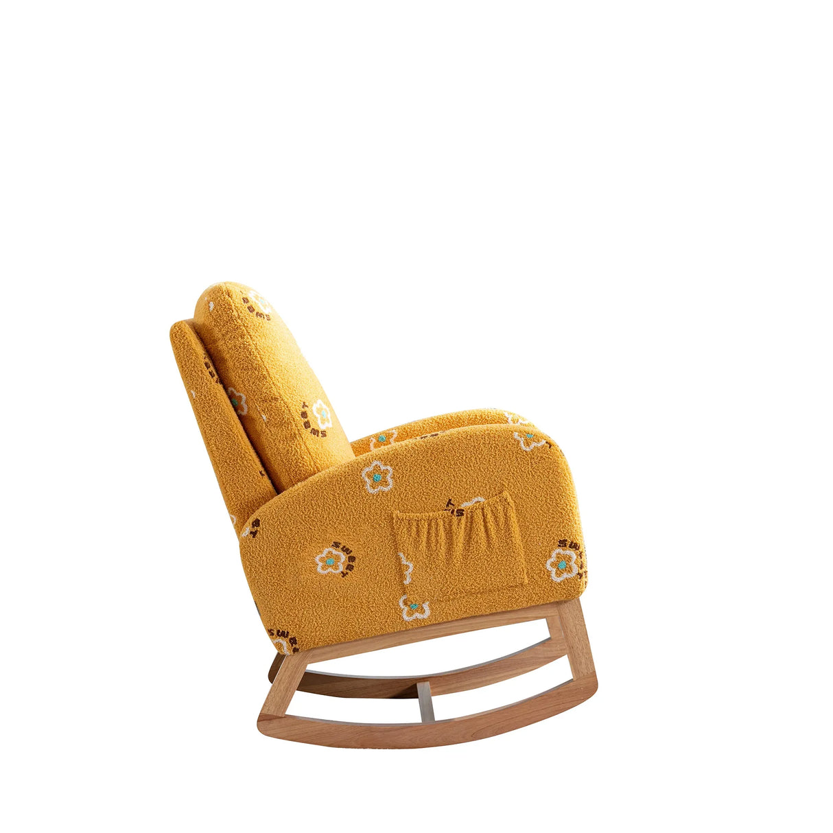 Mustard Boucle Foam Upholstered Nursery Rocking Chair - Omega Lifestyles