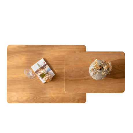 Vintage Style Natural Wood Grain Coffee Table Set Of 2 - Sleep Galleria