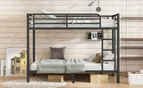 Metal Twin XL Over Twin XL Space-Saving Bunk Bed - Omega Lifestyles