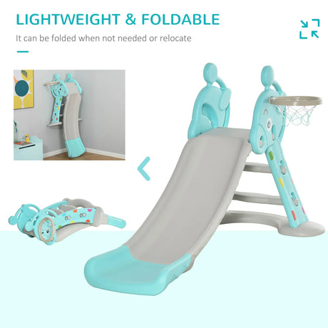 Kids 2-in-1 Basketball Hoop Slide Toddler Playset - Omega Lifestyles