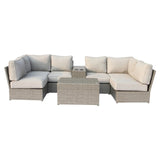 8-Piece 4-Person Outdoor Wicker Sofa Set With Cushions - Omega Lifestyles