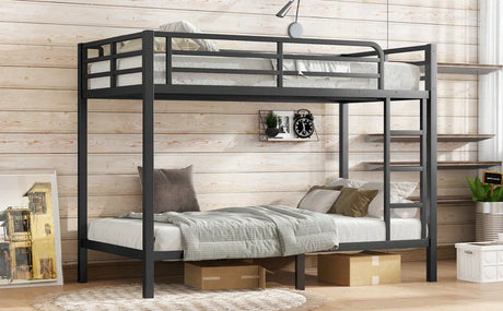 Metal Twin XL Over Twin XL Space-Saving Bunk Bed - Omega Lifestyles