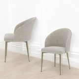 Champagne Fabric Upholstered Side Chair Set Of 2 - Omega Lifestyles