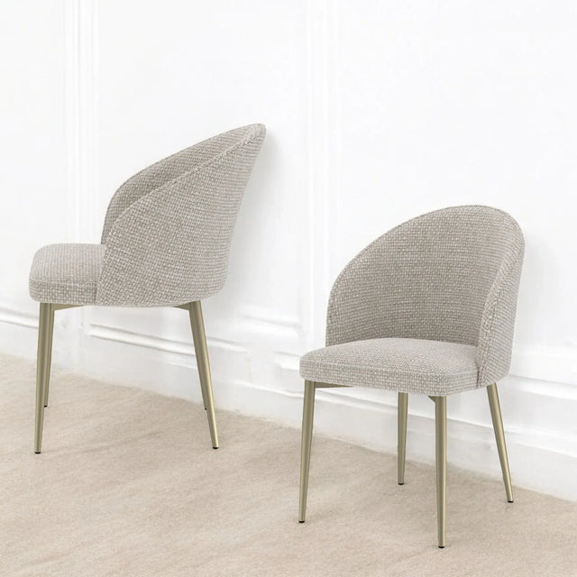 Champagne Fabric Upholstered Side Chair Set Of 2 - Omega Lifestyles