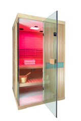Two-Person Canadian Hemlock Wooden Indoor Steam Sauna Room - Omega Lifestyles
