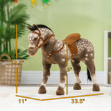 Realistic Ride-On Horse Toy With Saddle And Sound - Omega Lifestyles