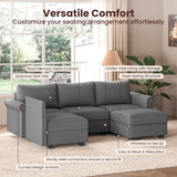 Modular 5-Seater Memory Foam Sectional Sofa Couch - Omega Lifestyles