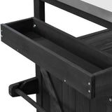 Farmhouse Solid Fir Wood Outdoor Kitchen Island Cart - Omega Lifestyles